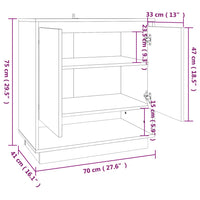 Thumbnail for Sideboard Braun Eichen-Optik 70x41x75 cm Holzwerkstoff