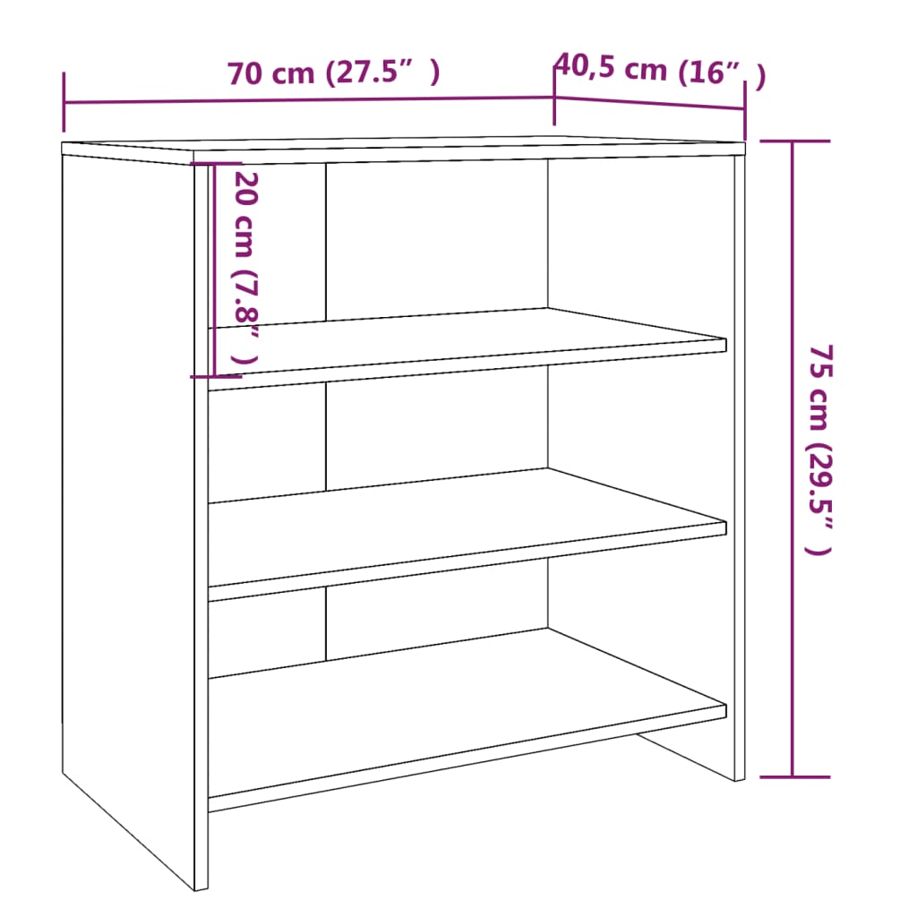 Sideboard Grau Sonoma 70x40,5x75 cm Holzwerkstoff