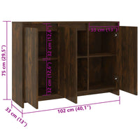 Thumbnail for Sideboard Räuchereiche 102x33x75 cm Holzwerkstoff