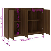 Thumbnail for Sideboard Braun Eichen-Optik 102x33x75 cm Holzwerkstoff