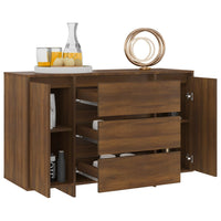 Thumbnail for Sideboard mit 3 Schubladen Braun Eichen-Optik 120x41x75 cm