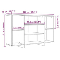 Thumbnail for Sideboard Grau Sonoma 120x30x75 cm Holzwerkstoff