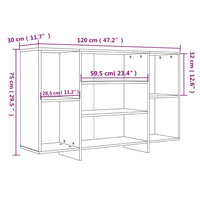 Thumbnail for Sideboard Braun Eichen-Optik 120x30x75 cm Holzwerkstoff