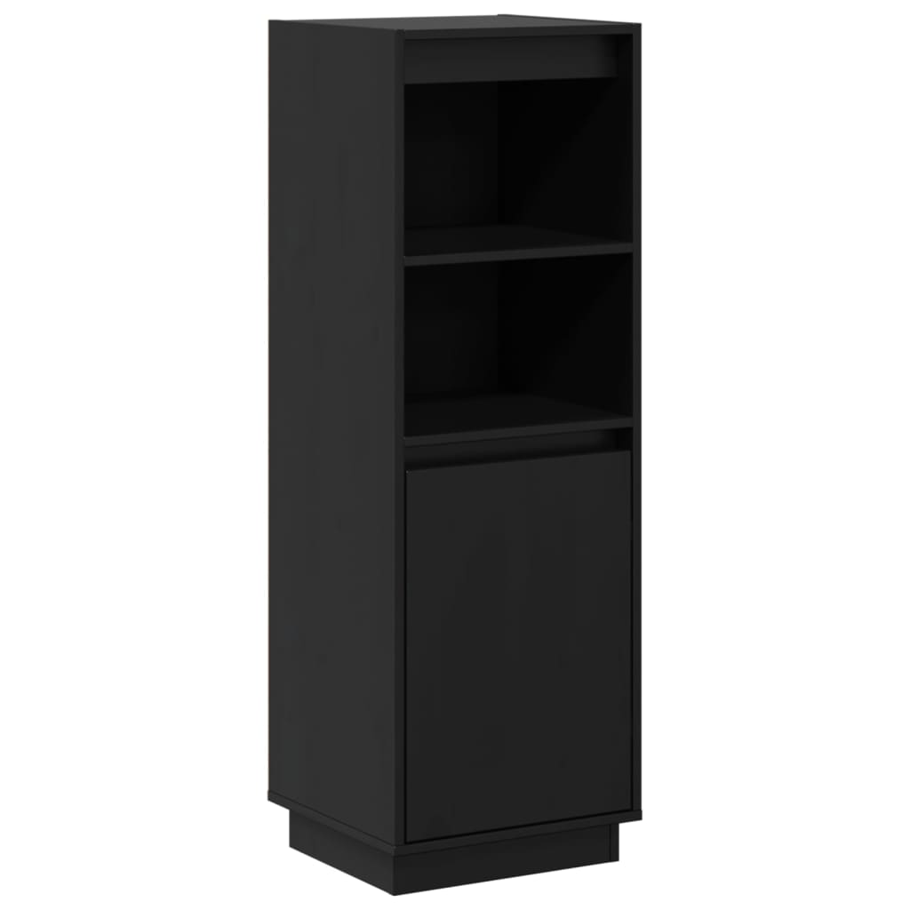 Highboard Schwarz 37x34x110 cm Massivholz Kiefer