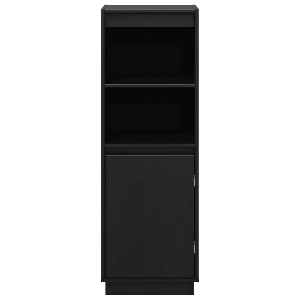 Highboard Schwarz 37x34x110 cm Massivholz Kiefer