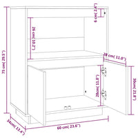 Thumbnail for Sideboard Weiß 60x34x75 cm Massivholz Kiefer