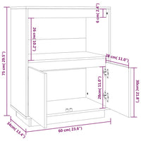 Thumbnail for Sideboard Schwarz 60x34x75 cm Massivholz Kiefer
