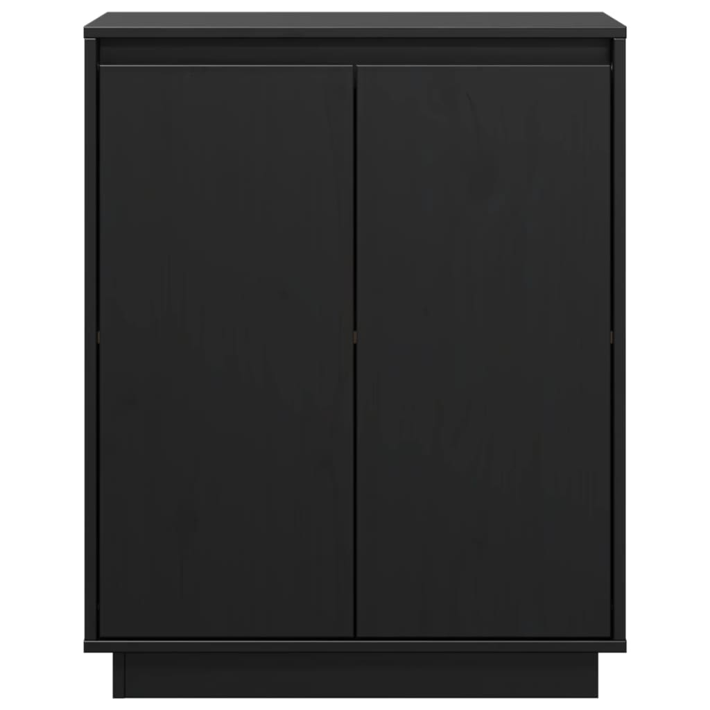 Sideboard Schwarz 60x34x75 cm Massivholz Kiefer