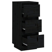 Thumbnail for Sideboards 2 Stk. Schwarz 32x34x75 cm Massivholz Kiefer