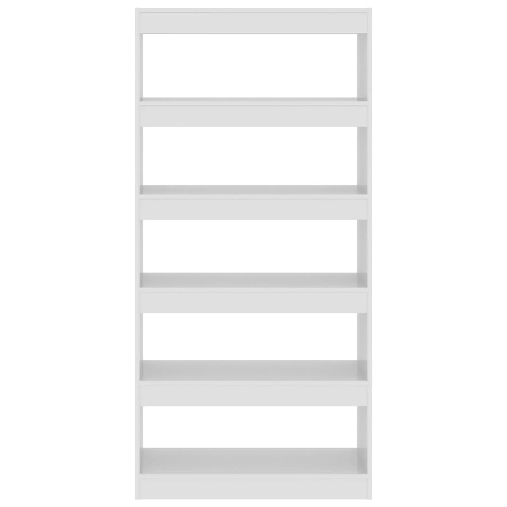 Bücherregal/Raumteiler Hochglanz-Weiß 80x30x166cm Holzwerkstoff