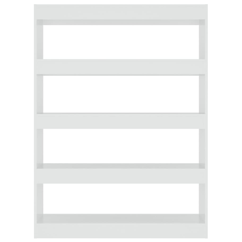 Bücherregal/Raumteiler Hochglanz-Weiß 100x30x135 cm
