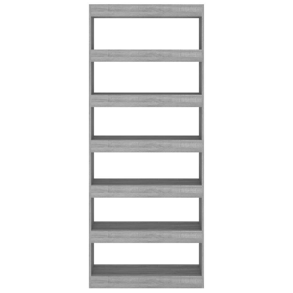 Bücherregal/Raumteiler Grau Sonoma 80x30x198 cm Holzwerkstoff