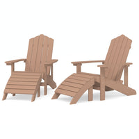 Thumbnail for Adirondack-Gartenstühle 2 Stk. mit Hockern HDPE Braun