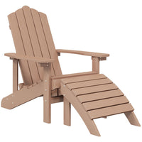 Thumbnail for Adirondack-Gartenstühle 2 Stk. mit Hockern HDPE Braun