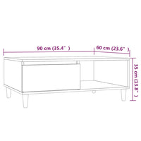 Thumbnail for Couchtisch Grau Sonoma 90x60x35 cm Holzwerkstoff
