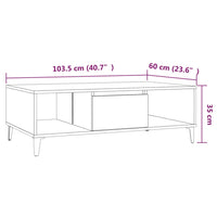 Thumbnail for Couchtisch Braun Eichen-Optik 103,5x60x35 cm Holzwerkstoff