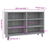 Thumbnail for Sideboard Grau Sonoma 103,5x35x70 cm Holzwerkstoff