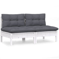 Thumbnail for 2-Sitzer-Gartensofa mit Anthrazit Kissen Massivholz Kiefer