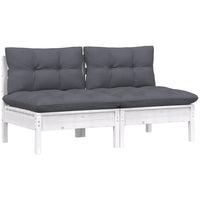 Thumbnail for 2-Sitzer-Gartensofa mit Anthrazit Kissen Massivholz Kiefer
