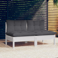Thumbnail for 2-Sitzer-Gartensofa mit Anthrazit Kissen Massivholz Kiefer