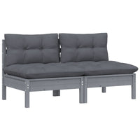 Thumbnail for 2-Sitzer-Gartensofa mit Anthrazit Kissen Massivholz Kiefer