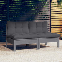 Thumbnail for 2-Sitzer-Gartensofa mit Anthrazit Kissen Massivholz Kiefer