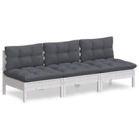 Thumbnail for 3-Sitzer-Gartensofa mit Anthrazit Kissen Massivholz Kiefer