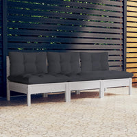 Thumbnail for 3-Sitzer-Gartensofa mit Anthrazit Kissen Massivholz Kiefer