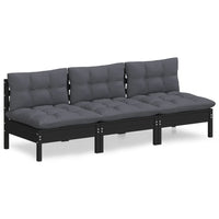 Thumbnail for 3-Sitzer-Gartensofa mit Anthrazit Kissen Massivholz Kiefer