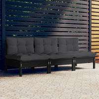 Thumbnail for 3-Sitzer-Gartensofa mit Anthrazit Kissen Massivholz Kiefer