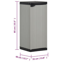 Thumbnail for Garten-Lagerschrank mit 1 Boden Grau und Schwarz 35x40x85 cm