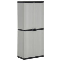 Thumbnail for Garten-Lagerschrank mit 3 Böden Grau & Schwarz 68x40x168 cm