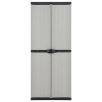 Thumbnail for Garten-Lagerschrank mit 3 Böden Grau & Schwarz 68x40x168 cm