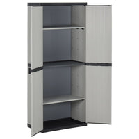 Thumbnail for Garten-Lagerschrank mit 3 Böden Grau & Schwarz 68x40x168 cm