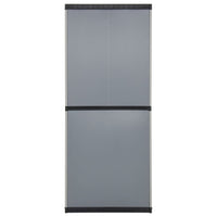 Thumbnail for Garten-Lagerschrank mit 3 Böden Grau & Schwarz 68x40x168 cm