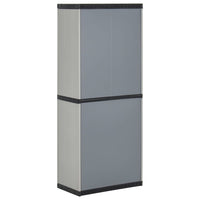 Thumbnail for Garten-Lagerschrank mit 3 Böden Grau & Schwarz 68x40x168 cm