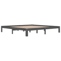 Thumbnail for Massivholzbett Grau Kiefer 200x200 cm