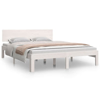 Thumbnail for Massivholzbett Weiß Kiefer 140x190 cm