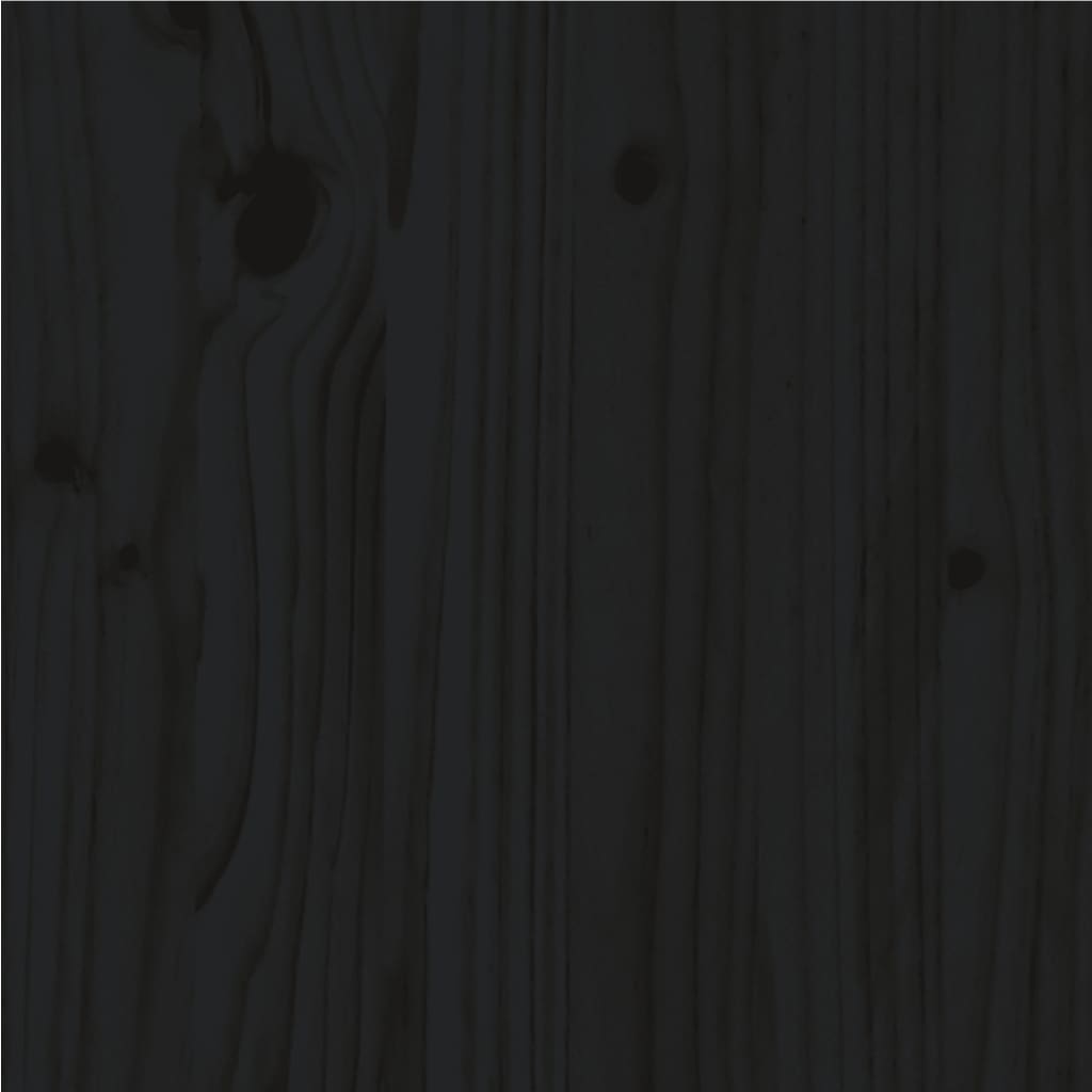 Massivholzbett Schwarz 150x200 cm