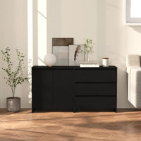 Thumbnail for 2-tlg. Sideboard Schwarz Holzwerkstoff