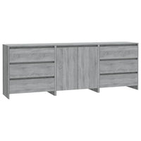 Thumbnail for 3-tlg. Sideboard Grau Sonoma Holzwerkstoff