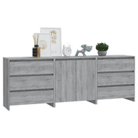 Thumbnail for 3-tlg. Sideboard Grau Sonoma Holzwerkstoff