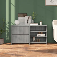 Thumbnail for 2-tlg. Sideboard Grau Sonoma Holzwerkstoff