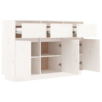 Thumbnail for Sideboard Weiß 110x34x75 cm Massivholz Kiefer