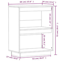 Thumbnail for Beistellschrank 60x34x75 cm Massivholz Kiefer