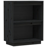 Thumbnail for Beistellschrank Schwarz 60x34x75 cm Massivholz Kiefer