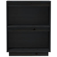 Thumbnail for Beistellschrank Schwarz 60x34x75 cm Massivholz Kiefer