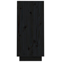 Thumbnail for Beistellschrank Schwarz 60x34x75 cm Massivholz Kiefer