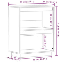 Thumbnail for Beistellschrank Schwarz 60x34x75 cm Massivholz Kiefer