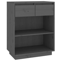 Thumbnail for Beistellschrank Grau 60x34x75 cm Massivholz Kiefer